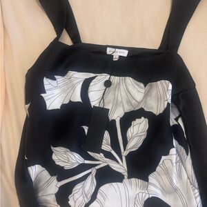 Gianni Bini Black and White Floral Top